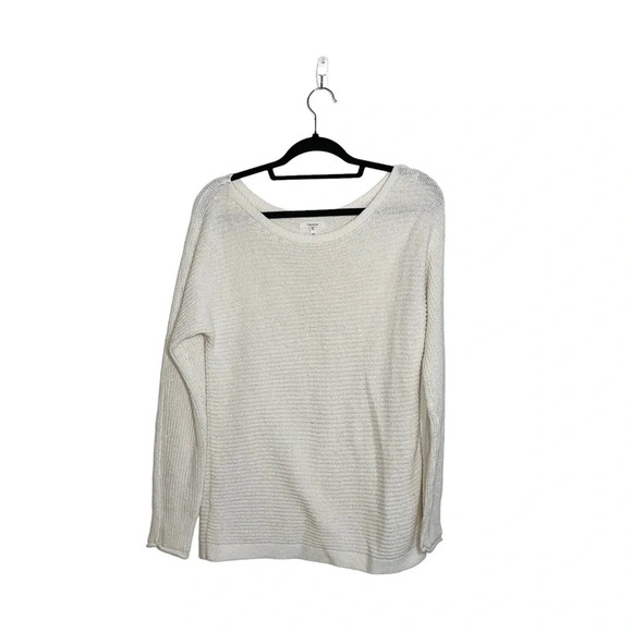 Maurices Ecru White Boatneck Oversized Knit Pullover Sweater Xsmall Women’s - Picture 1 of 9
